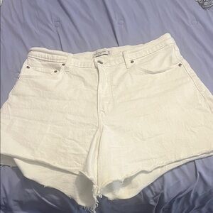 Abercrombie & Fitch Cream Jean Shorts